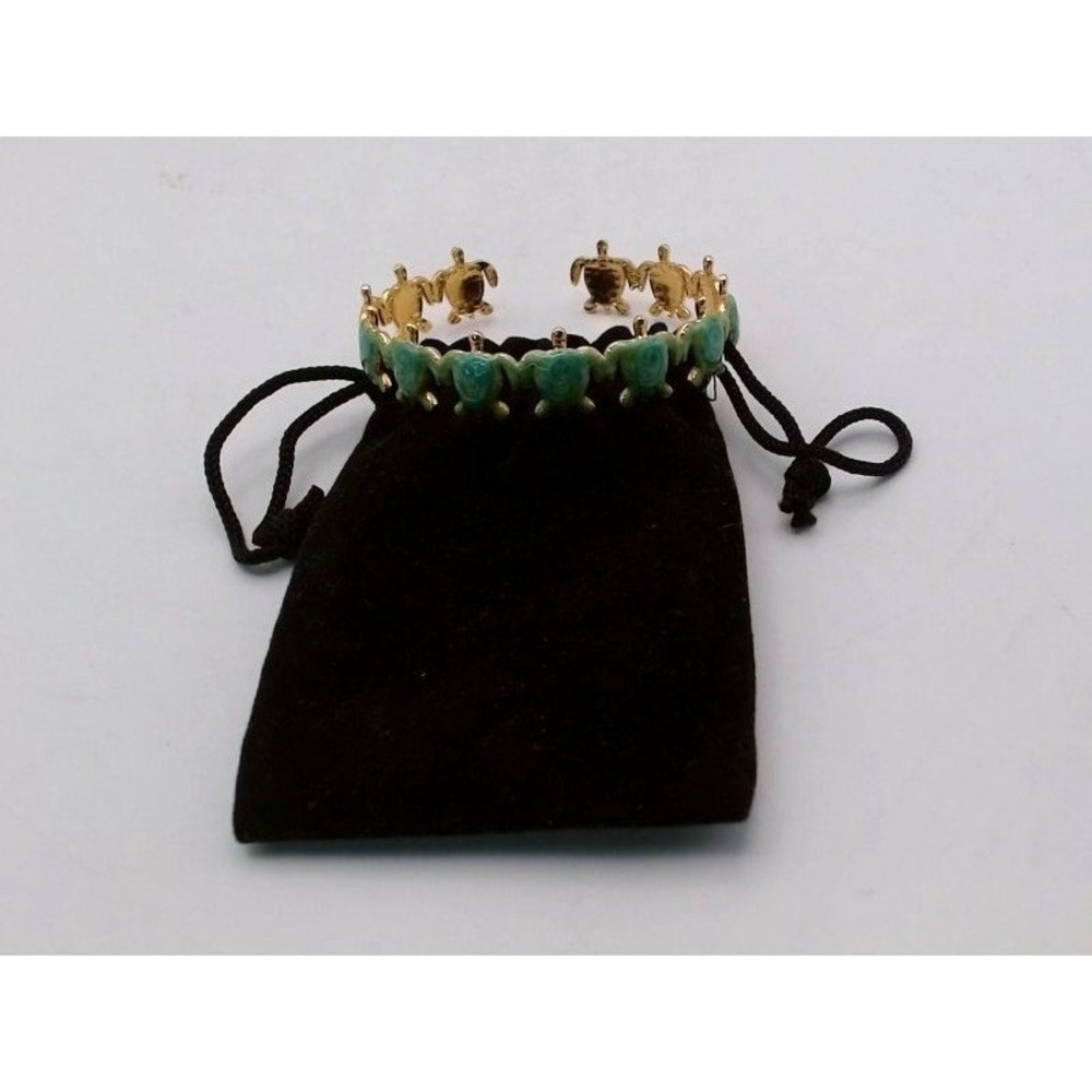 Bracelet - Gold Plated, Sea Turtle Bracelet, Green/Turquise , BRAND NEW